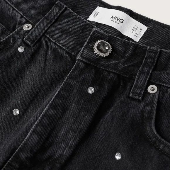 Mango Jewels Jeans Straight Festive New - Picture 5 of 5